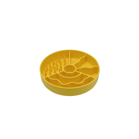 Fiboo - Miska spowalniająca jedzenie dla psa antypoślizgowa Slow Fiboowl Mini Żółta | Ø 15 cm