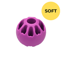 Fiboo - Piłka na smaczki dla psa Snack Fibooll Jumbo SOFT fioletowy neon ⌀8 cm