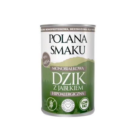Polana Smaku Mokra karma dla psa Dzik z jabłkiem 400g