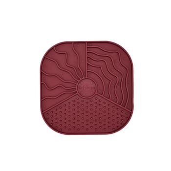 Fiboo Mata do lizania dla psa i kota Lollipop Wally Bordowa 19x19 cm – funkcjonalna, uspokajająca i ekologiczna