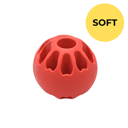 Fiboo - Piłka na smaczki dla psa Snack Fibooll Jumbo SOFT koralowa ⌀8 cm