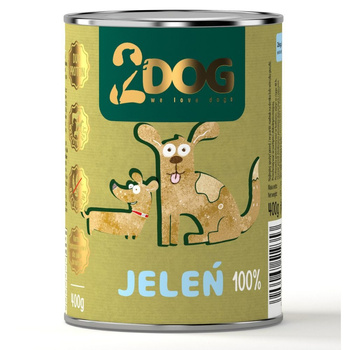 2DOG Mokra karma dla psa jeleń 400g MONOPROTEINOWA HIPOALERGICZNA