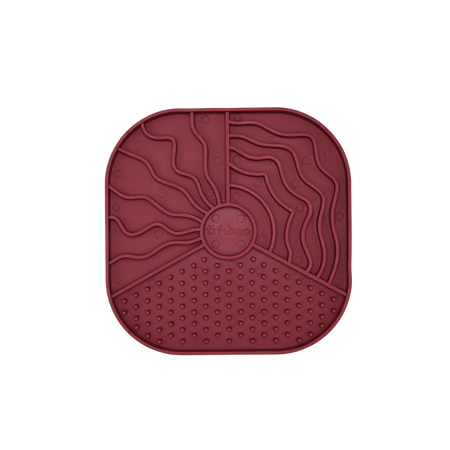 Fiboo Mata do lizania dla psa i kota Lollipop Wally Bordowa 19x19 cm – funkcjonalna, uspokajająca i ekologiczna
