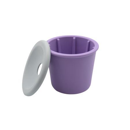 Fiboo - Kubek na karme mokrą dla psa do wylizywania Snack Fibeek Fioletowy + przykrywka z otworem na smaczki