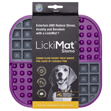 Mata LickiMat® Slomo™ fioletowa - twarda mata do lizania dla psa