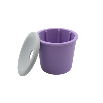 Fiboo - Kubek na karme mokrą dla psa do wylizywania Snack Fibeek Fioletowy  + przykrywka z otworem na smaczki