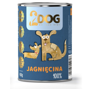 2DOG Mokra karma dla psa jagnięcina 400g MONOPROTEINOWA HIPOALERGICZNA