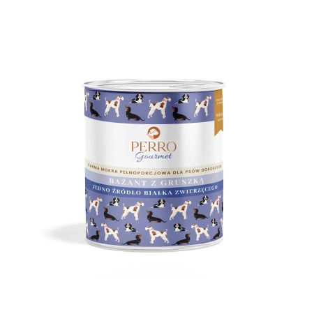 PERRO Karma mokra dla psa Gourmet Bażant z gruszką dla psów dorosłych 800g