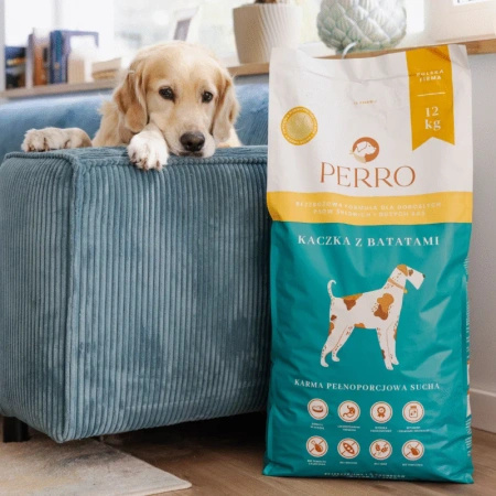 PERRO Karma sucha dla psa Kaczka z batatami – bezzbożowa formuła dla psów dorosłych średnich i dużych ras 1kg