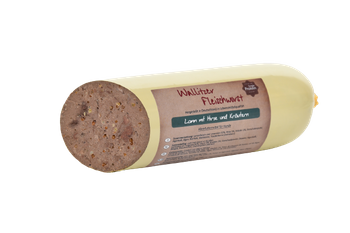 Kiełbasa mięsna Wallitzer dla psa - jagnięcina z kaszą jaglaną i ziołami 800g (Wallitzer Fleischwurst Lamm mit Hirse und Kräutern)