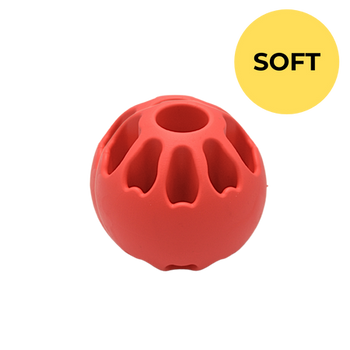 Fiboo - Piłka na smaczki dla psa Snack Fibooll Jumbo SOFT koralowa ⌀8 cm