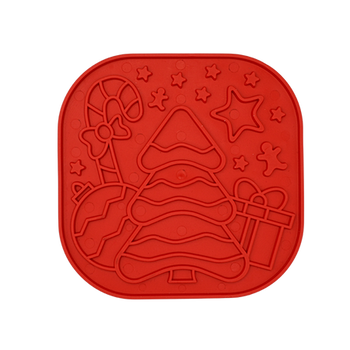 Fiboo - Mata do lizania dla psa Lollipop XMAS czerwona świąteczna