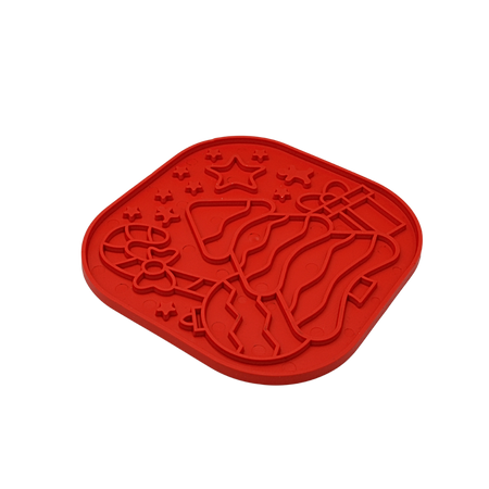 Fiboo - Mata do lizania dla psa Lollipop XMAS czerwona świąteczna 