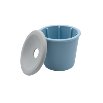 Fiboo - Kubek na karme mokrą dla psa do wylizywania Snack Fibeek Niebieski  + przykrywka z otworem na smaczki