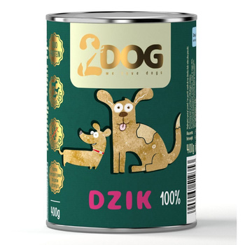 2DOG Mokra karma dla psa dzik 400g MONOPROTEINOWA HIPOALERGICZNA