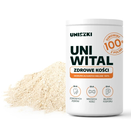 UNISZKI Uniwital Zdrowe Kości 400g – Suplement dla Psa Mielone Skorupki Jaj Kurzych 