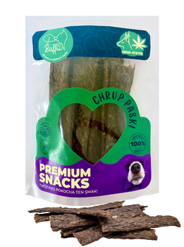 ChrupPaski dla psa - sarna z konopiami 100g