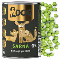 2DOG Mokra karma dla psa sarna z groszkiem 400g MONOPROTEINOWA HIPOALERGICZNA