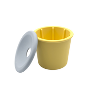 Fiboo - Kubek na karme mokrą dla psa do wylizywania Snack Fibeek Żółty  + przykrywka z otworem na smaczki