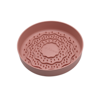 Fiboo - Lick Fiboowl 2w1 – Miska Spowalniająca i Mata do Lizania dla Psów i Kotów | Ø 19 cm | Różowa | Antypoślizgowa 