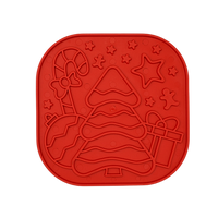 Fiboo - Mata do lizania dla psa Lollipop XMAS czerwona świąteczna 