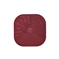 Fiboo Mata do lizania dla psa i kota Lollipop Wally Bordowa 19x19 cm – funkcjonalna, uspokajająca i ekologiczna