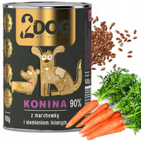 2DOG Mokra karma dla psa konina z siemieniem 400g MONOPROTEINOWA HIPOALERGICZNA