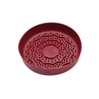 Fiboo - Lick Fiboowl 2w1 – Miska Spowalniająca i Mata do Lizania dla Psów i Kotów | Ø 19 cm | Bordowa | Antypoślizgowa 