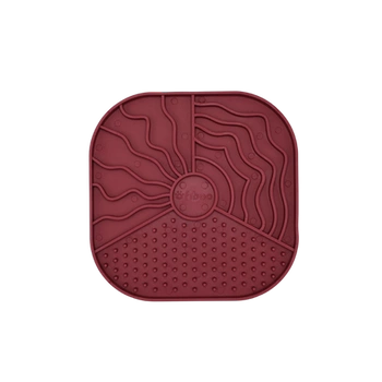Fiboo Mata do lizania dla psa i kota Lollipop Wally Bordowa 19x19 cm – funkcjonalna, uspokajająca i ekologiczna