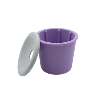 Fiboo - Kubek na karme mokrą dla psa do wylizywania Snack Fibeek Fioletowy  + przykrywka z otworem na smaczki