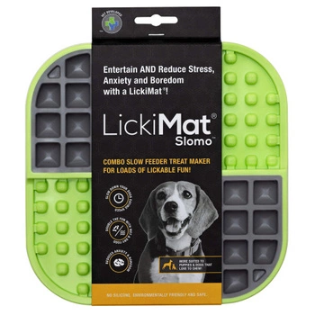 Mata LickiMat® Slomo™ zielona - twarda mata do lizania dla psa