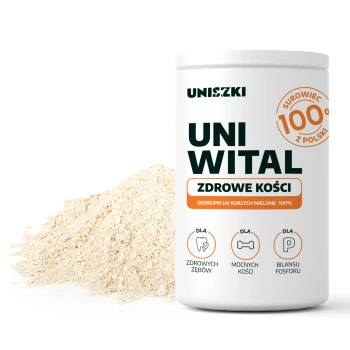 UNISZKI Uniwital Zdrowe Kości 400g – Suplement dla Psa Mielone Skorupki Jaj Kurzych 