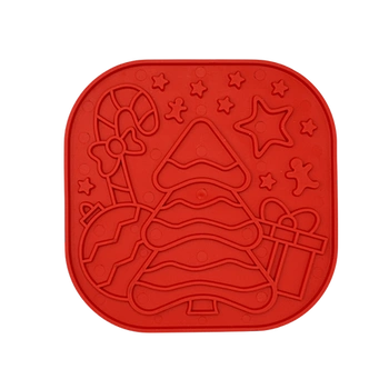 Fiboo - Mata do lizania dla psa Lollipop XMAS czerwona świąteczna 