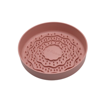 Fiboo - Lick Fiboowl 2w1 – Miska Spowalniająca i Mata do Lizania dla Psów i Kotów | Ø 19 cm | Różowa | Antypoślizgowa 